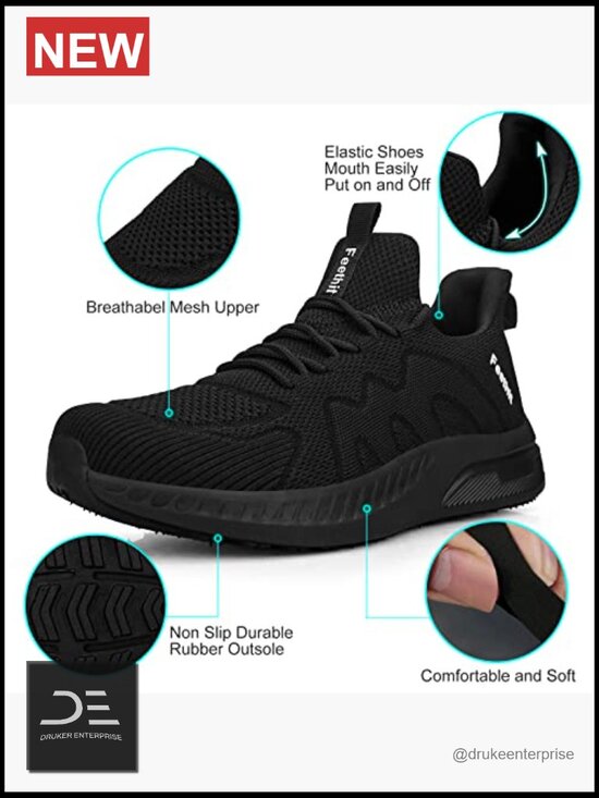 Non Slip Walking Sneakers Lightweight Breathable Slip On Running Shoes Athletic main image 4